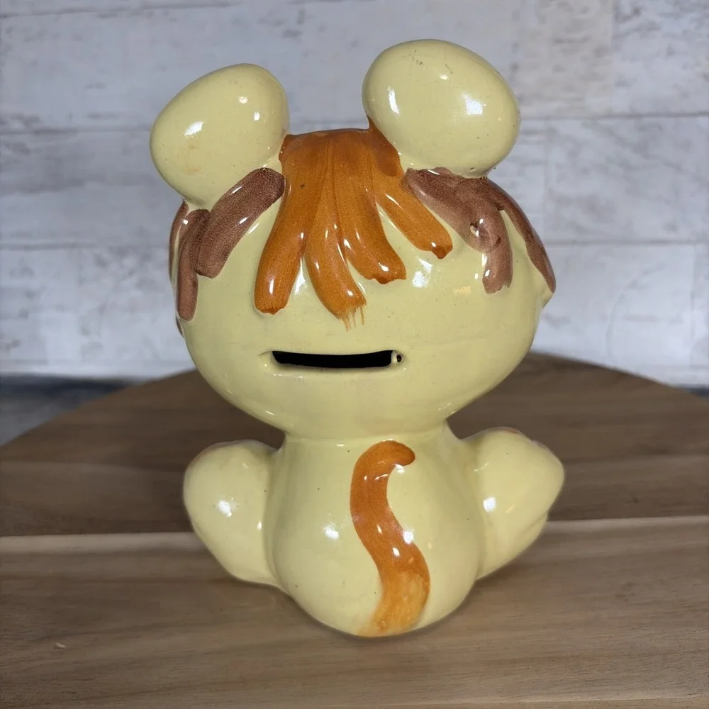 Vintage Italian Ceramic Lion Piggy Bank Mid Century Pottery Made In Italy 72/4